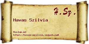 Havas Szilvia névjegykártya